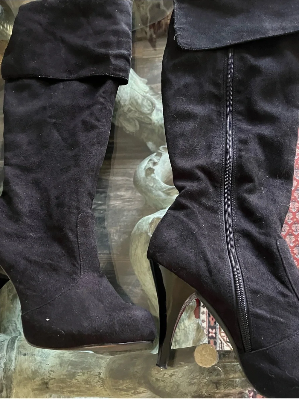 Anne Michelle Black Over-the-Knee Suede Boots